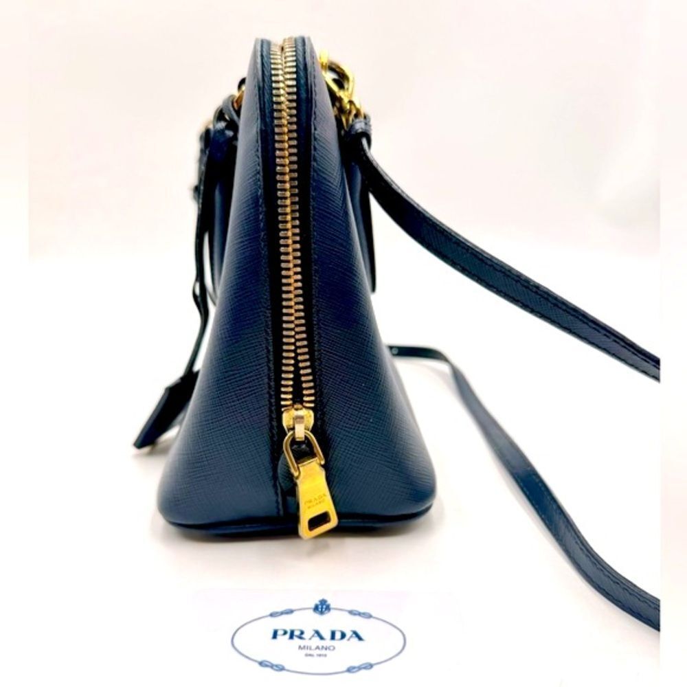 Auth Prada Small Baltic Blue Saffiano Lux Leather 2way Top Handle Promenade Bag - Picture 5 of 16